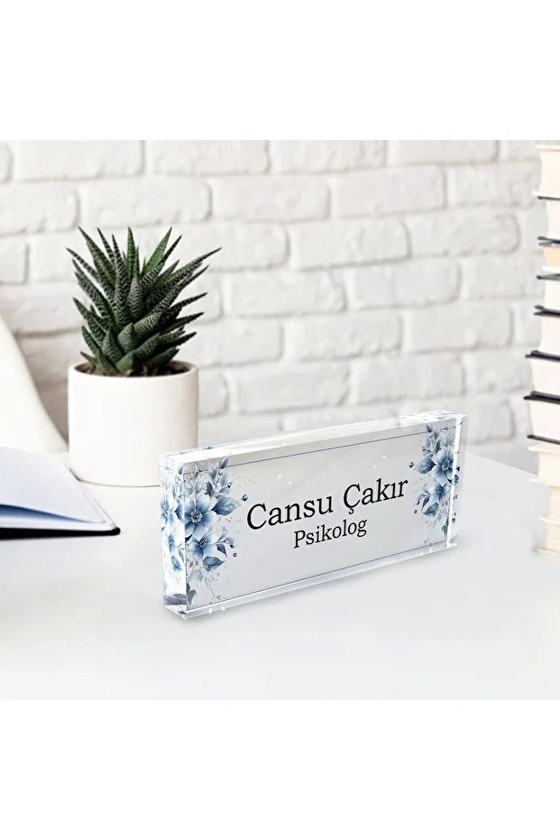 Plaque Acrylique Personnalisée – Plaque Nominative Bureau – Design Élégant et Transparent Gravé sur Mesure CréaBySana