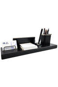 Plaque nominative cuir bureau personnalisée — stylo porte-cartes | CréaBySana