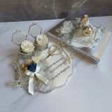 Plateau alliance mariage luxe — gravure prénoms personnalisée | CréaBySana