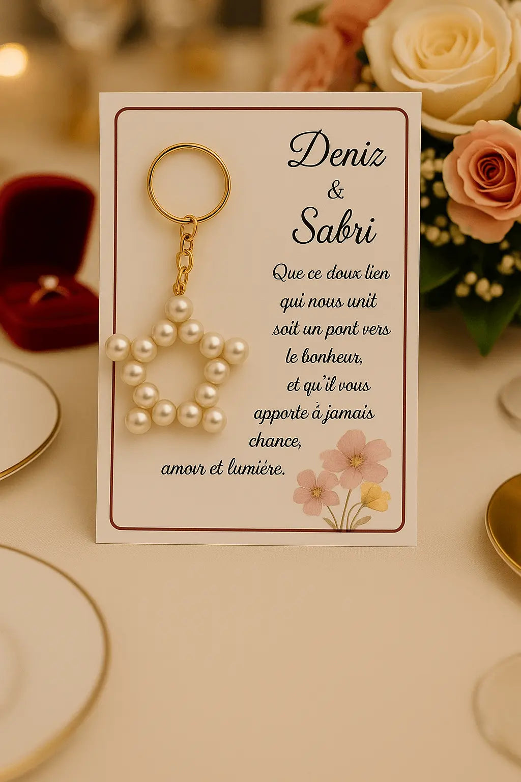 ⭐ Porte Clé Publicitaire Personnalisé en Perles CréaBySana