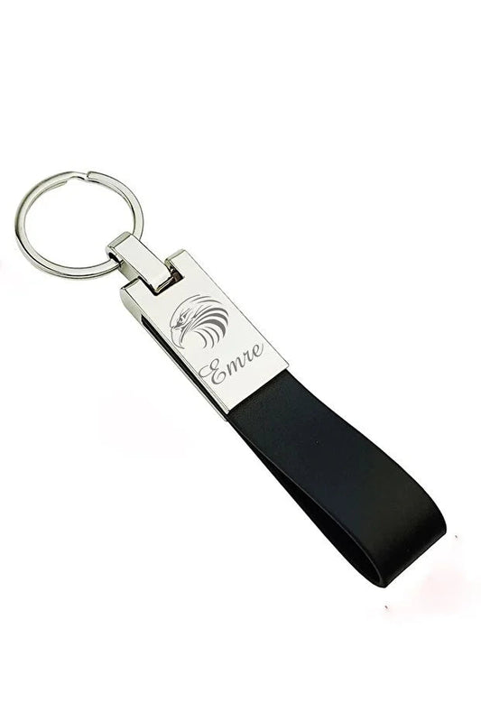 Porte-Clés Personnalisé avec Logo – Design Élégant Métal & Cuir, Gravure Professionnelle au Laser CréaBySana