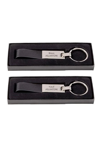 Porte-Clés Personnalisé avec Logo – Design Élégant Métal & Cuir, Gravure Professionnelle au Laser CréaBySana