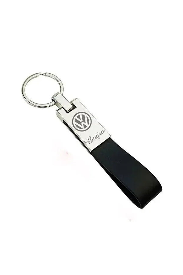 Porte-clés métal cuir personnalisé — gravure laser logo nom | CréaBySana
