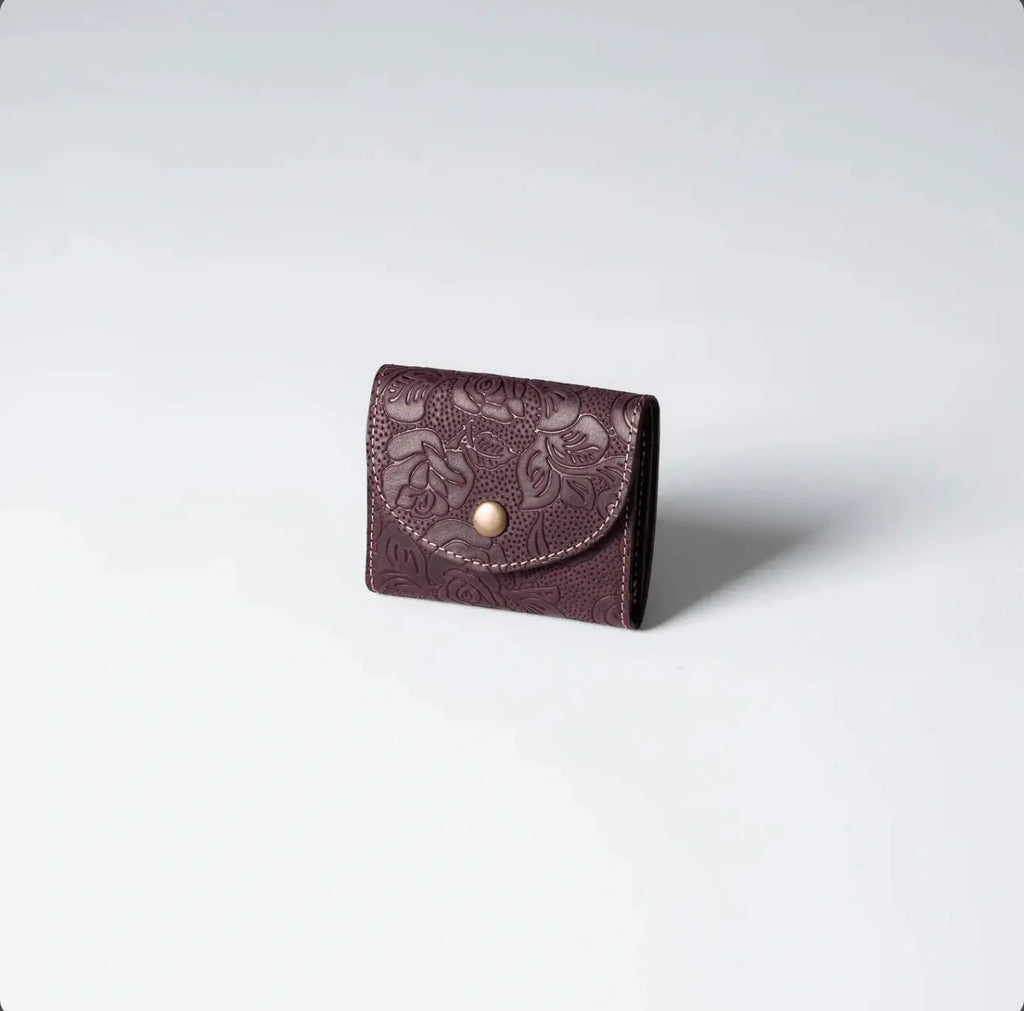 Porte-cartes cuir embossé — cadeau élégant fête des pères | CréaBySana