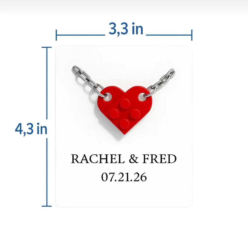 Porte-clés Lego cœur – Cadeau couple original et personnalisé CréaBySana