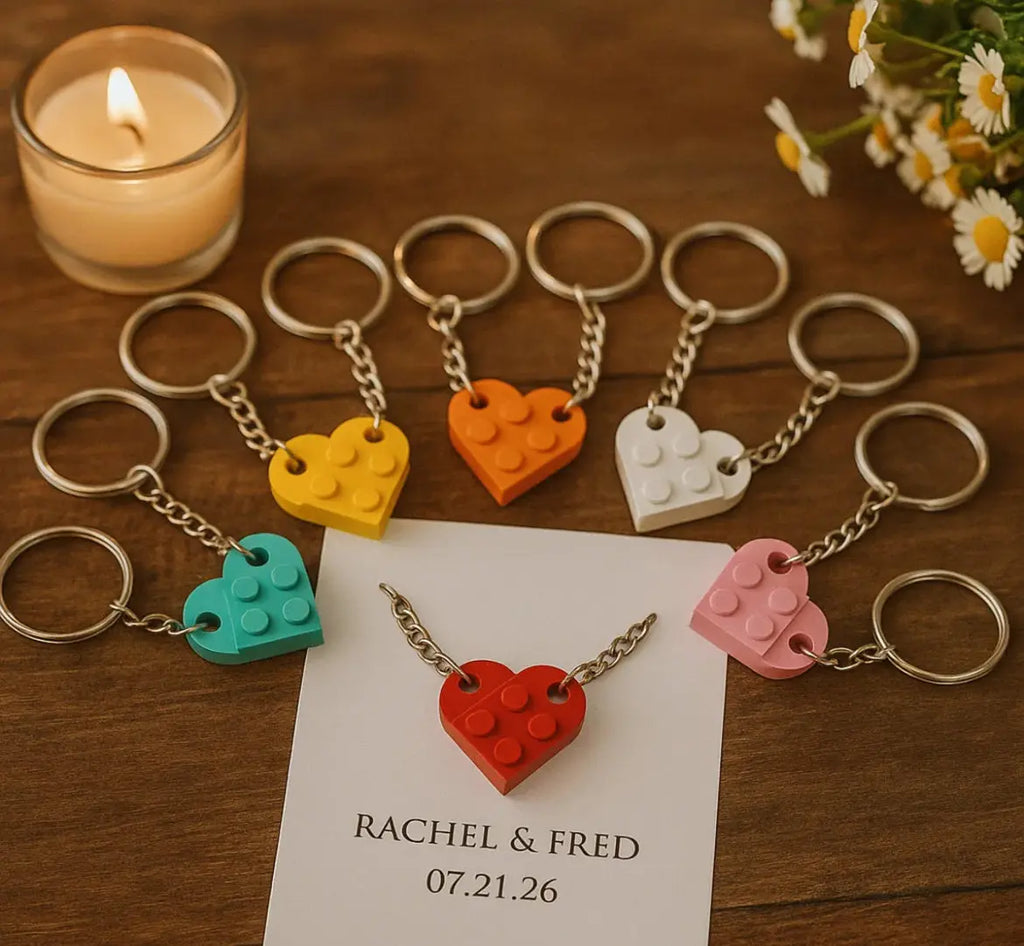 Porte-clés Lego cœur – Cadeau couple original et personnalisé CréaBySana