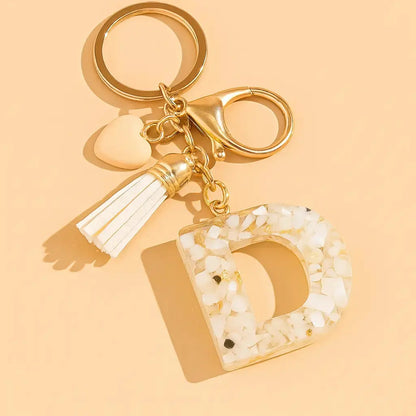 Porte-clés personnalisé famille en résine avec prénoms et fleurs séchées – création artisanale dorée Créa By Sana