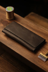 Portefeuille noir homme cuir véritable — finition premium | CréaBySana