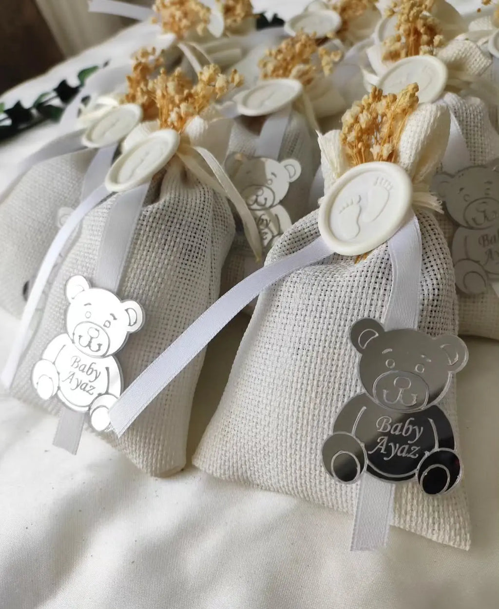 Petit sac lavande personnalisé – Cadeaux invités naissance, baptême ou mariage CréaBySana