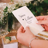 Serviette papier personnalisée mariage — prénoms et date | CréaBySana