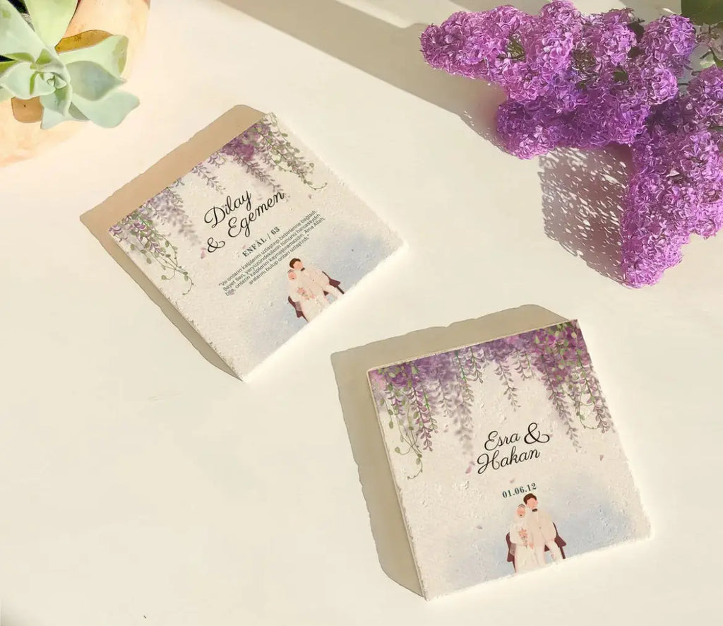 Dessous de verre personnalisé – Cadeaux invités mariage, anniversaire ou goodies entreprise CréaBySana