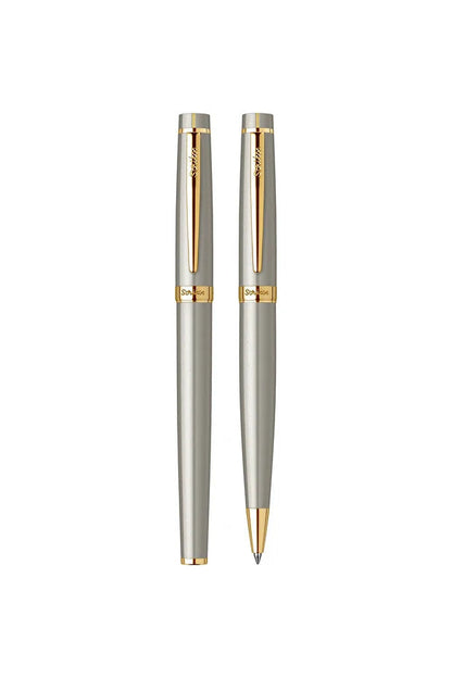 Stylo Personnalisé Haut de Gamme Scrikss – Plaqué Or 23 Carats – Stylo Plume & Stylo Bille de Luxe Gravés – Coffret Cadeau Professionnel CréaBySana
