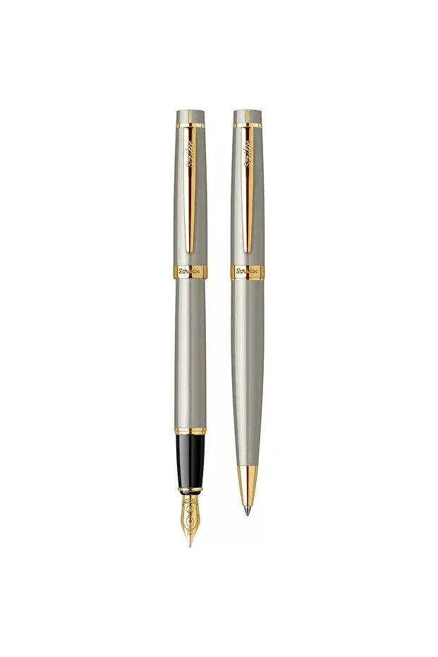 Stylo Personnalisé Haut de Gamme Scrikss – Plaqué Or 23 Carats – Stylo Plume & Stylo Bille de Luxe Gravés – Coffret Cadeau Professionnel CréaBySana