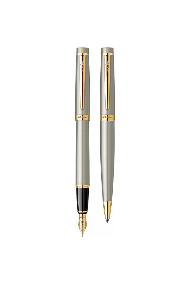 Stylo Personnalisé Haut de Gamme Scrikss – Plaqué Or 23 Carats – Stylo Plume & Stylo Bille de Luxe Gravés – Coffret Cadeau Professionnel CréaBySana