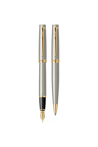 Stylo Personnalisé Haut de Gamme Scrikss – Plaqué Or 23 Carats – Stylo Plume & Stylo Bille de Luxe Gravés – Coffret Cadeau Professionnel CréaBySana