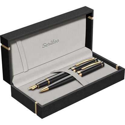 Stylo Personnalisé Haut de Gamme Scrikss – Plaqué Or 23 Carats – Stylo Plume & Stylo Bille de Luxe Gravés – Coffret Cadeau Professionnel CréaBySana