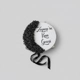 Tambourin dentelle mariage 30cm — détail personnalisation | Créa By Sana
