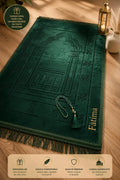 Tapis de prière personnalisé — cadeau islamique élégant vert | CréaBySana