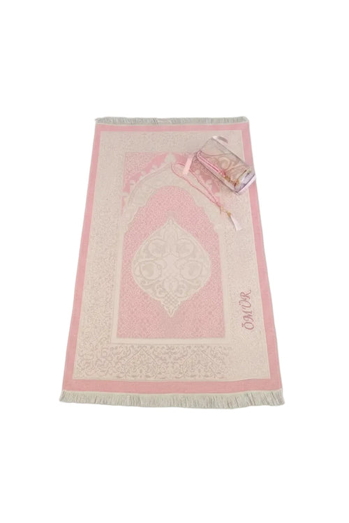 Tapis de prière pliable personnalisé brodé au prénom — motifs orientaux | CréaBySana