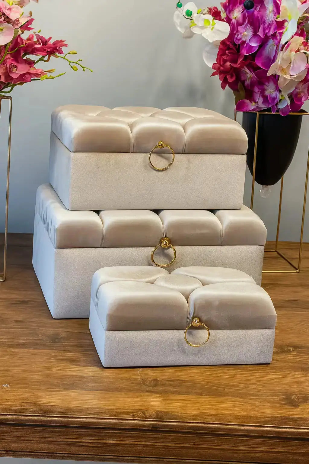 Trousseau de mariage moderne en velours – Coffret élégant et personnalisé pour mariée - CréaBySana