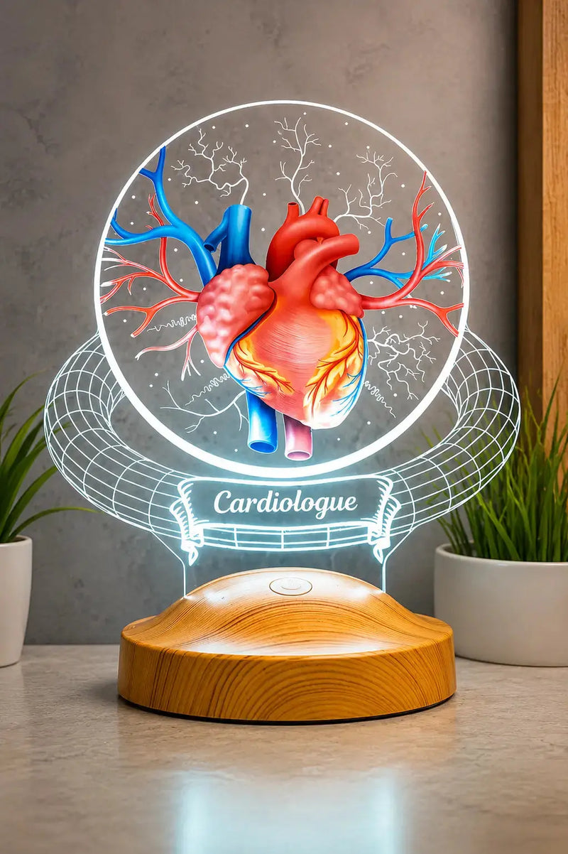 Veilleuse médecin allumée gravure laser — cadeau professionnel | CréaBySana