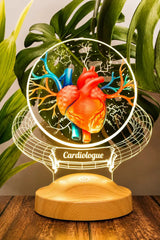 Veilleuse médecin cœur anatomique gravé — LED transparent | CréaBySana