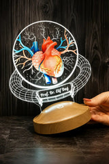 Veilleuse médecin personnalisée LED plexiglas — cœur anatomique | CréaBySana