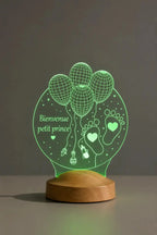 Veilleuse bébé personnalisée plexi — cadeau naissance élégant | CréaBySana