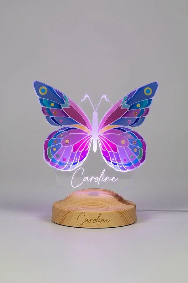 Veilleuse papillon personnalisée enfant — lampe LED féérique | CréaBySana