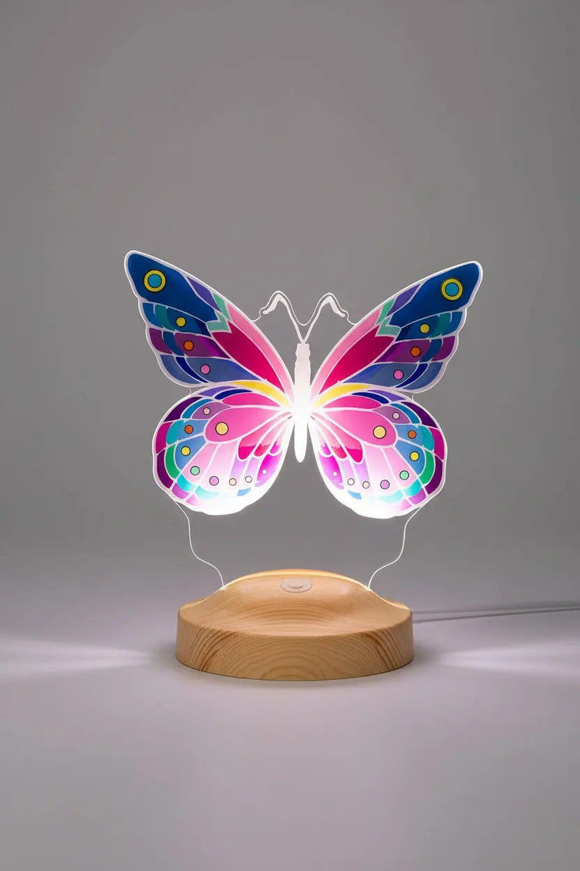 Veilleuse papillon personnalisée prénom — cadeau lumineux | CréaBySana