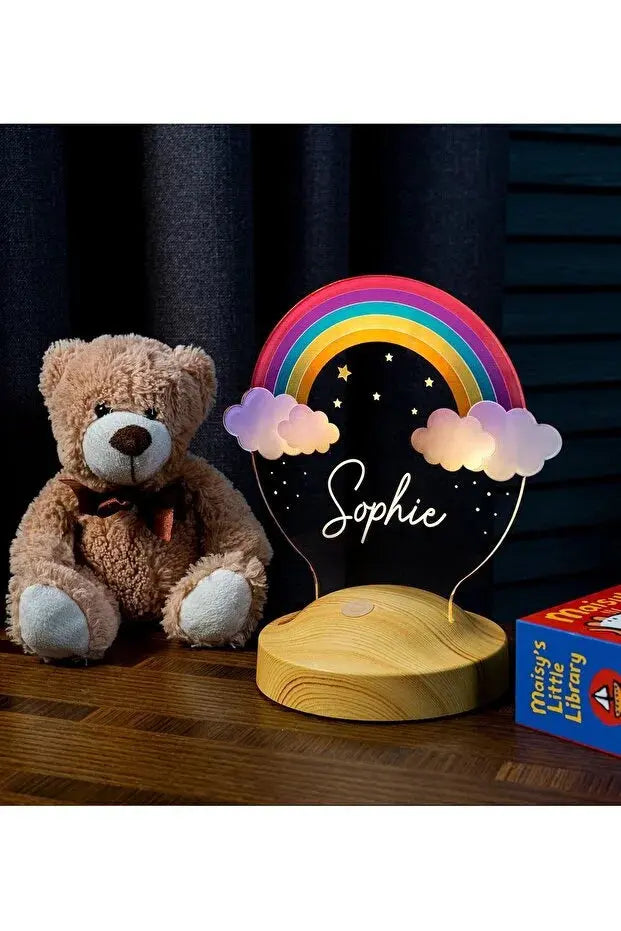 Veilleuse Personnalisée Arc-en-Ciel – Cadeau Unique & Lumineux CréaBySana