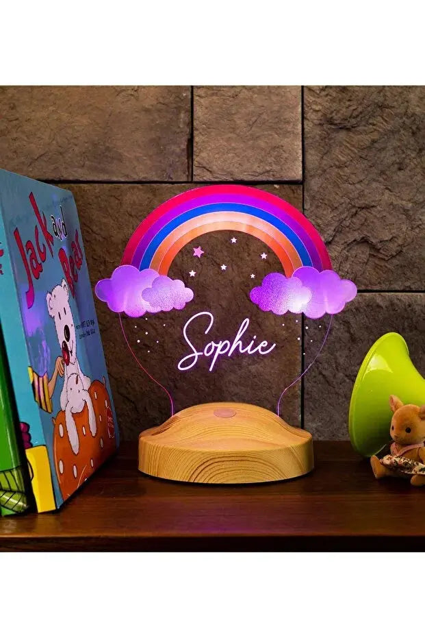 Veilleuse Personnalisée Arc-en-Ciel – Cadeau Unique & Lumineux CréaBySana