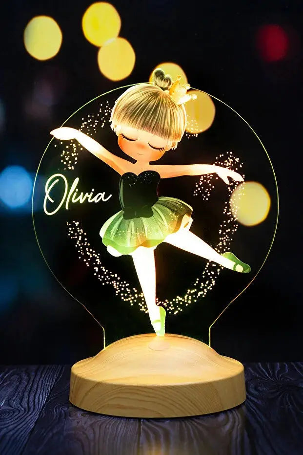 Veilleuse Personnalisée Ballerine – Cadeau Lumineux & Féérique CréaBySana