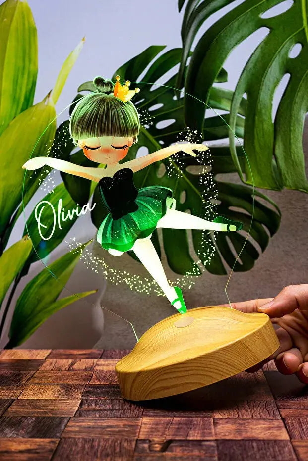 Veilleuse Personnalisée Ballerine – Cadeau Lumineux & Féérique CréaBySana