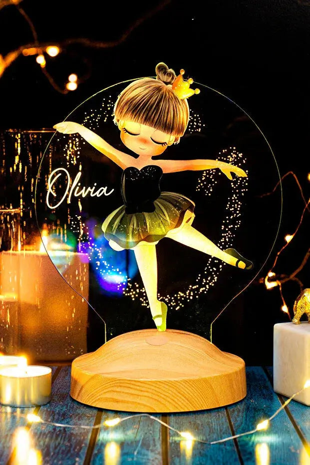 Veilleuse Personnalisée Ballerine – Cadeau Lumineux & Féérique CréaBySana