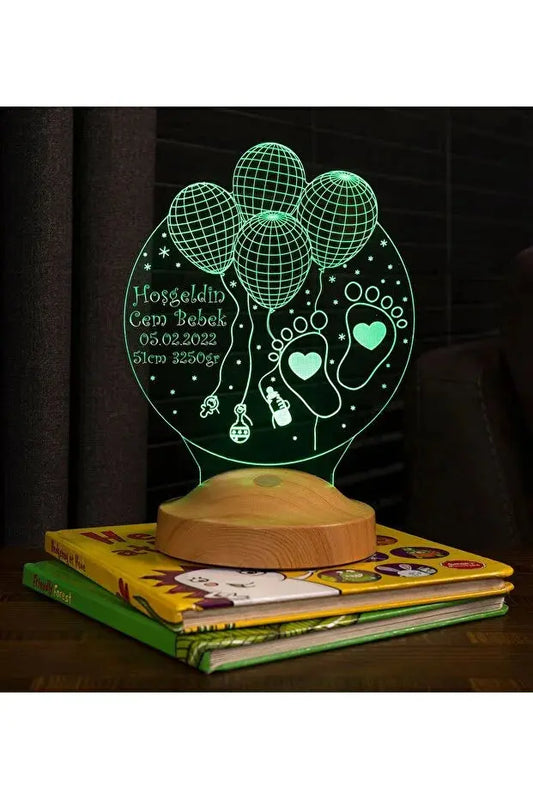 Veilleuse Personnalisée Naissance Bébé – Lampe LED Souvenir avec Prénom CréaBySana