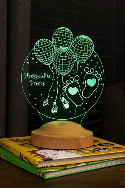 Veilleuse Personnalisée Naissance Bébé – Lampe LED Souvenir avec Prénom CréaBySana