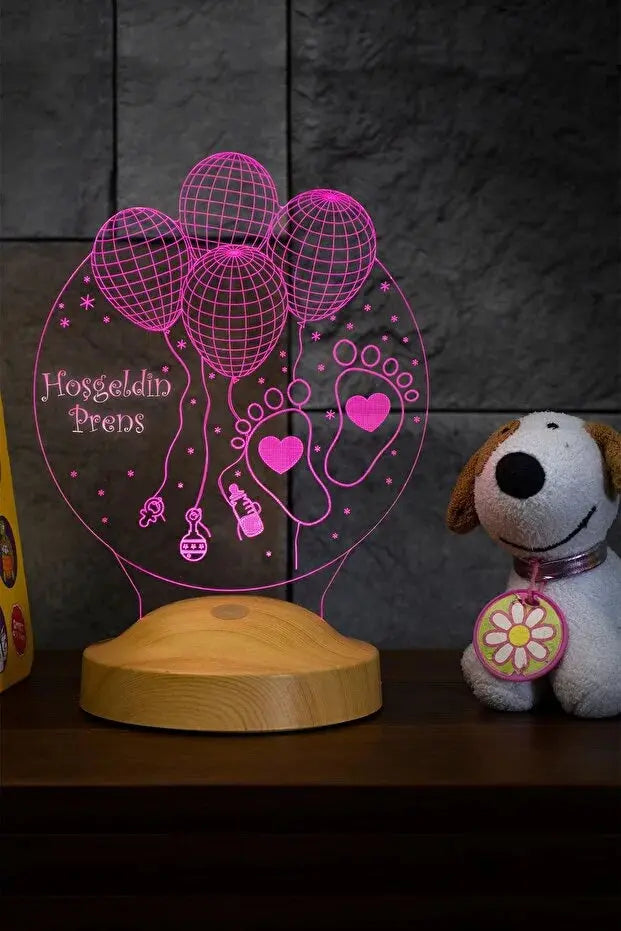 Veilleuse Personnalisée Naissance Bébé – Lampe LED Souvenir avec Prénom CréaBySana