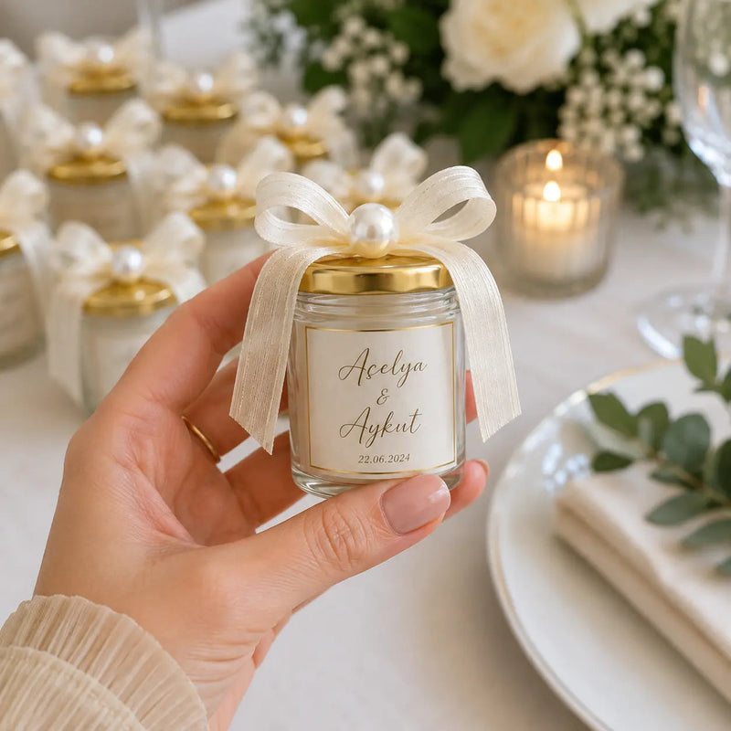Bougie en Verre Personnalisée – Mariage & Baptême bougies CréaBySana