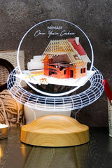 Cadeau architecte personnalisé — veilleuse LED maison gravée au prénom | CréaBySana