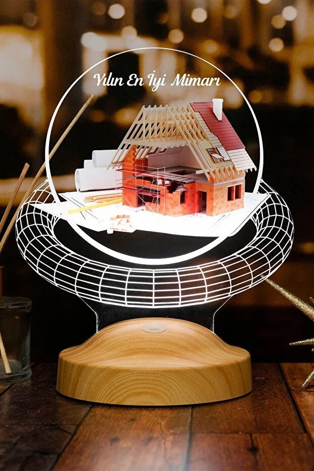 Cadeau architecte veilleuse LED maison — inauguration ou remerciement | CréaBySana