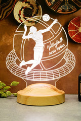 Cadeau Volley Ball Personnalisé – Veilleuse LED Gravée Prénom CréaBySana