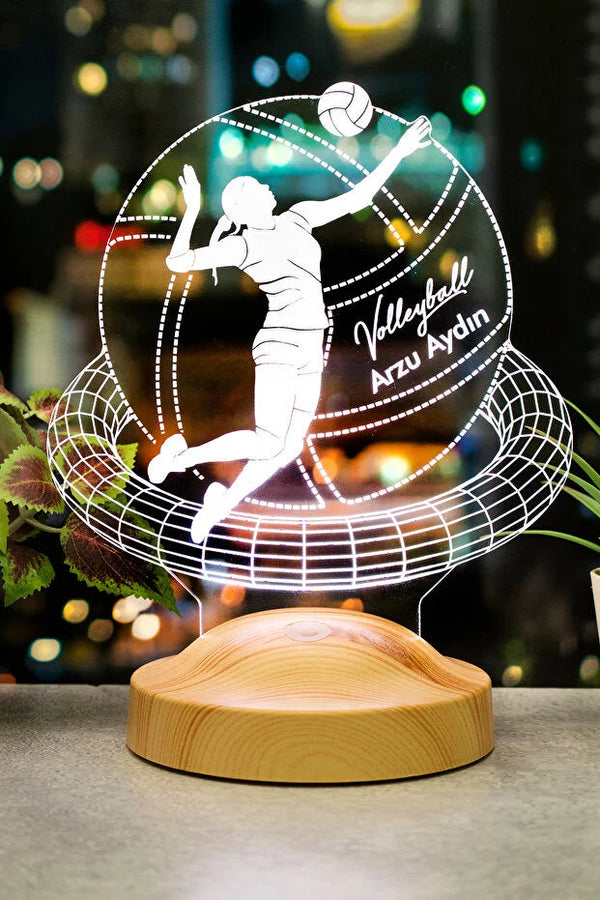 Cadeau Volley Ball Personnalisé – Veilleuse LED Gravée Prénom CréaBySana