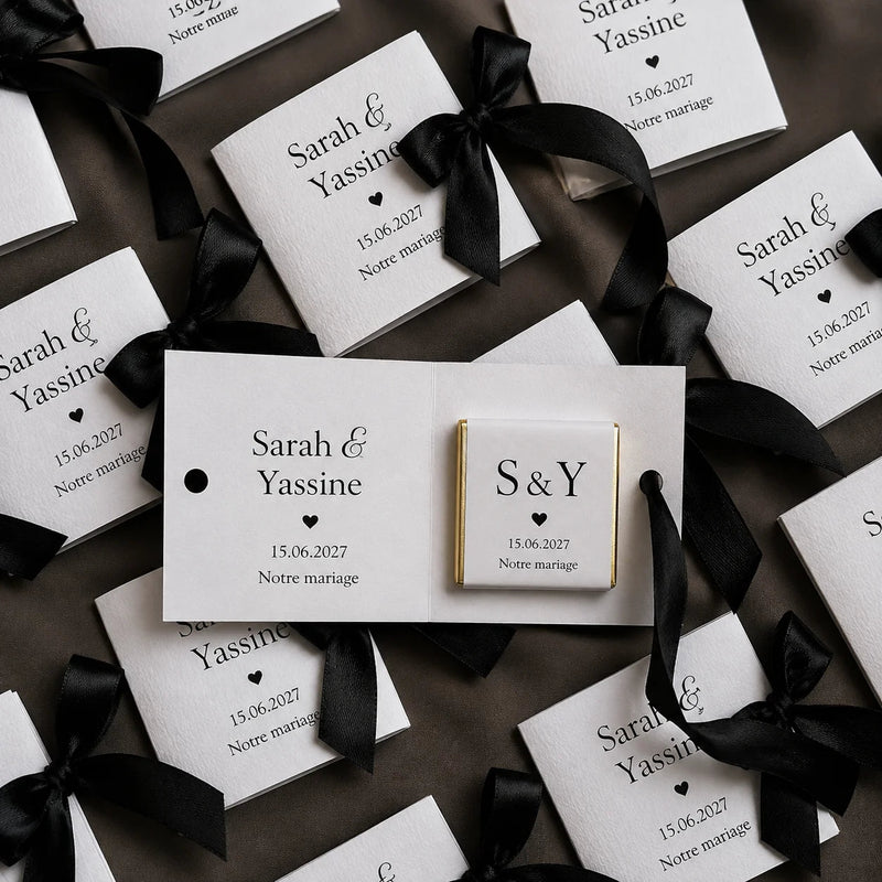 Carré de Chocolat Personnalisé – Cadeau Invité carré de chocolat CréaBySana