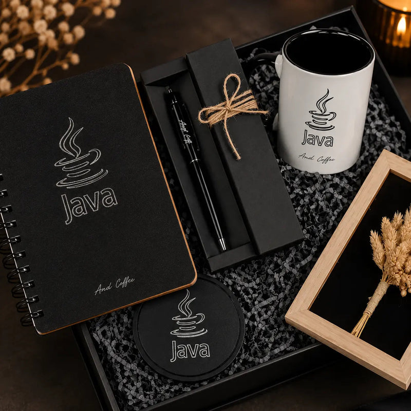 Coffret Cadeau Informaticien Personnalisé | Mug Java, Carnet & Stylo coffret cadeau CréaBySana
