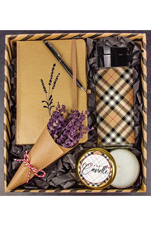Coffret Cadeau Femme Personnalisé – Nature & Élégance avec Carnet, Bougie et Lavande CréaBySana