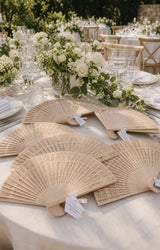 Éventail en Bois Gravé Personnalisé – Mariage éventail CréaBySana