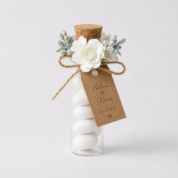 Contenant Dragées Mariage – Fiole Personnalisée dragées CréaBySana