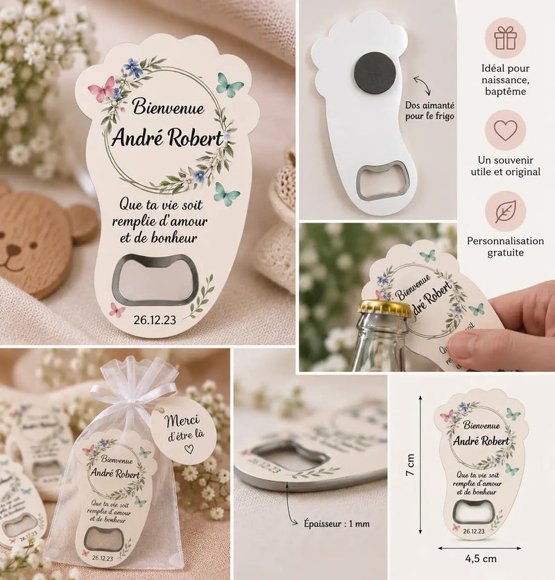 Décapsuleur personnalisé pied de bébé