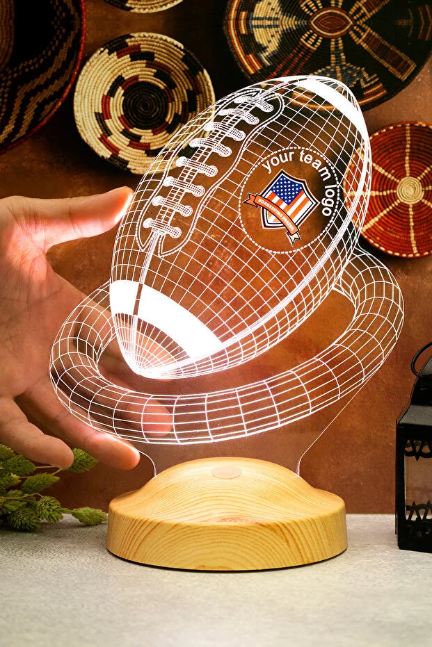 Football Lights Personalized — LED American Football with Your Team Logo